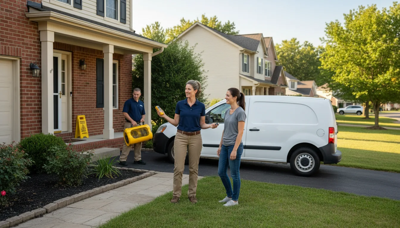 Residential water damage restoration in Hoyleton, IL